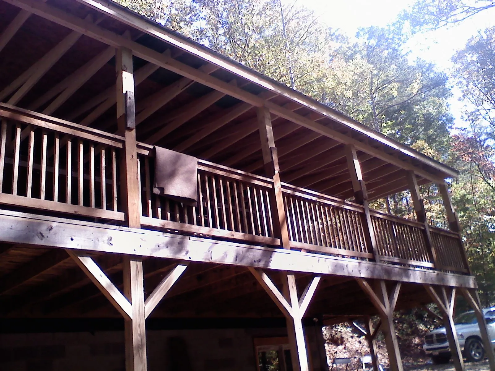 Timber framing under a new elevated porch and deck — Roof Leak Repair in Carrolltown by Roofing Brothers